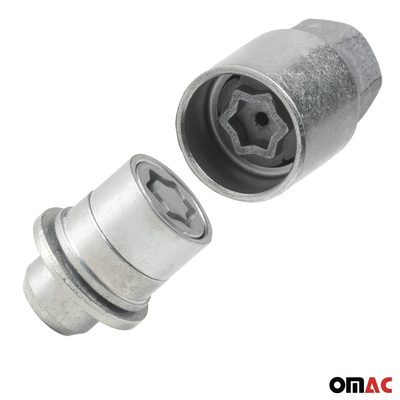 Wheel Lock Kit for Land Rover Defender M14X1,5 Galvanized Silver 4Locks & 1Key