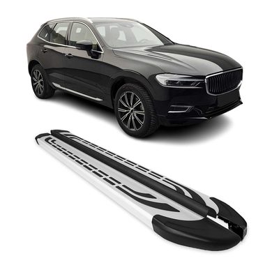 2018-2026 Volvo XC60 Side Step Nerf Bars Running Boards Silver Alu 2x