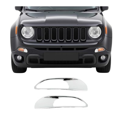 2015-2018 Jeep Renegade Headlight Trim Bottom Chrome ABS 2Pcs