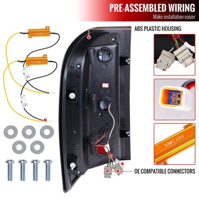 2007-2013 Chevy Silverado 1500 2500HD/3500HD LED Tail Lights White Bar Black