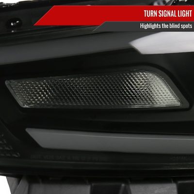 2013-2016 Dodge Dart Sequential Animated LED Bar Projector Headlights Smoke