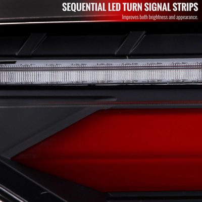 2019-2024 Toyota RAV4 Red LED Bar Signal Tail Lights Matt Black/Clear