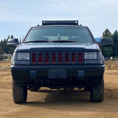 1993-1998 Jeep Grand Cherokee Corner Lights Amber Reflectors Matt Black