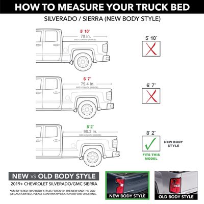 Fits 2019-2026 Chevy Silverado/GMC Sierra 1500, 8' Bed (GXT-61117)
