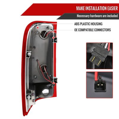 2007-2014 Chevrolet Silverado LED Tail Lights - OZ Chrome Housing/Red Lens