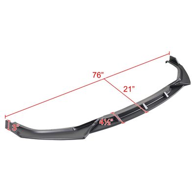 2019-2021 Honda Civic Sedan Matte Black 3Pcs Front Bumper Lip Spoiler Set