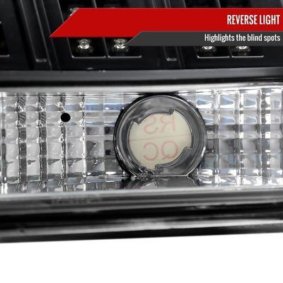 1999-2004 Ford Mustang Sequential LED Tail Lights - RS Matte Black/Clear Lens