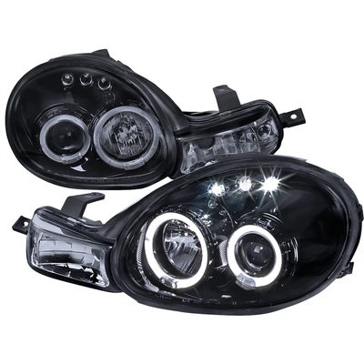 2000-2002 Dodge Plymouth Neon Dual Halo Projector Headlights Black/Smoke