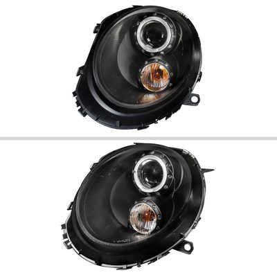 2007-2015 Mini Cooper R55 R56 R57 R58 R59 Single Halo Headlights Black
