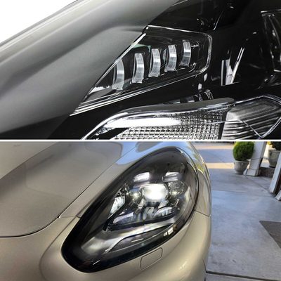 For Porsche Panamera 2017-2022 Matrix LED Projector Headlights DRL Matte Black Clear Lens Glossy Trim