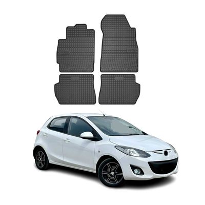2011-2014 Mazda 2 Floor Mats Liners Full Set All Weather Rubber Black