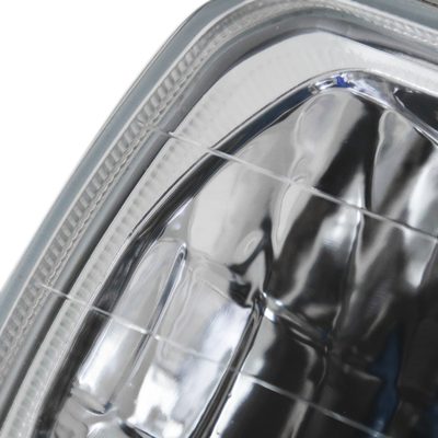 Universal 7"x6" H4 Crystal Headlights Chrome Housing/Glass Lens