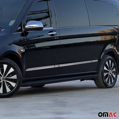 2016-2024 Mercedes Metris Long Wheelbase Side Door Molding Trim Skirt Garnish Stainless Steel