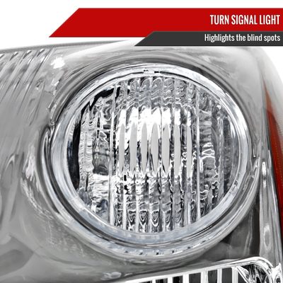 2007-2009 Nissan Sentra Factory Headlights w/Amber Reflector Chrome/Clear