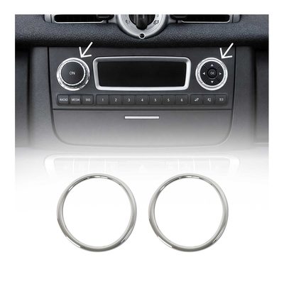 2007-2015 Smart ForTwo Radio Button Switch Seal Washer Trim Stainless Steel 2 Pcs