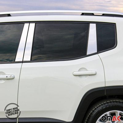 2018-2022 Ford EcoSport Window Pillar Posts Door Trim Cover Stainless Steel Silver 6x
