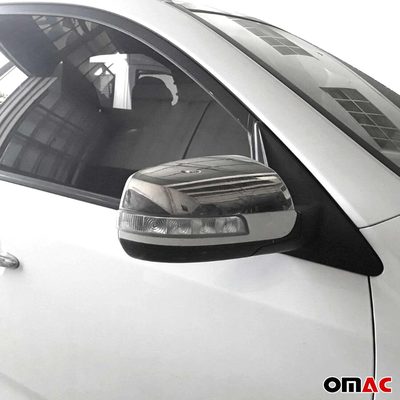 2011-2015 Kia Sorento Side Mirror Cover Caps Stainless Steel Silver 2 Pcs