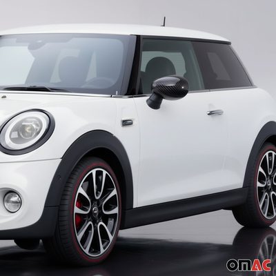 2014-2024 Mini Cooper F55 F56 Side Mirror Cover Caps Carbon Fiber Black 2Pcs