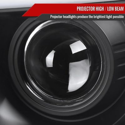 2009-2014 Ford F-150 LED C-Bar Projector Headlights Matte Black/Clear Lens