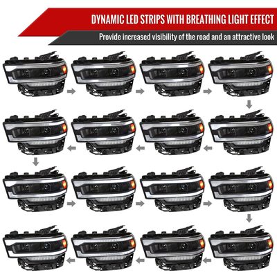 2019-2024 Dodge RAM 2500/3500/4500/5500 LED Signal Projector Headlights Black