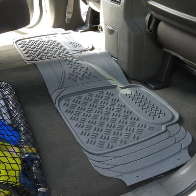 Universal fit Rubber Car Floor Mats Trunk Cargo Liner All Weather 5Pcs Gray