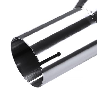 Universal 2.5" Inlet/3.875" Outlet Chrome Steel Angled Burnt Blue Exhaust Tips