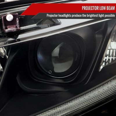 2016-2021 Honda Civic LED Strip Factory Projector Headlights Matt Black/Smoke