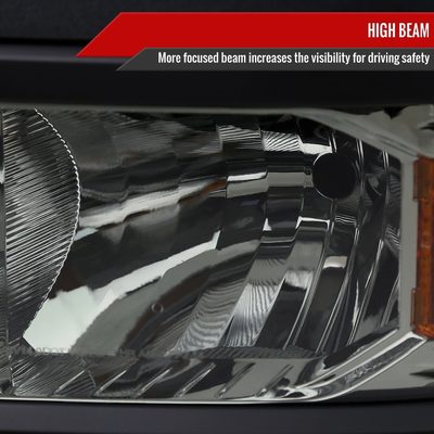 2014-2015 Chevy Silverado 1500 Factory Headlights Black Chrome/Light Smoke