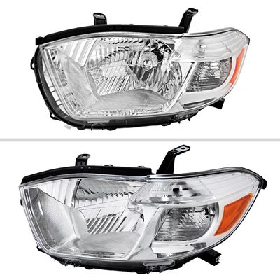 2008-2010 Toyota Highlander Factory Halogen Headlights Chrome/Clear