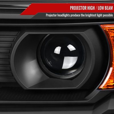 2014-2019 GMC Sierra 1500/2500HD/3500HD Headlights Amber Reflectors Black