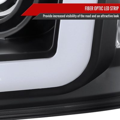1997-2004 Ford F-150 / 1997-2002 Expedition LED C-Bar Projector Headlights Black