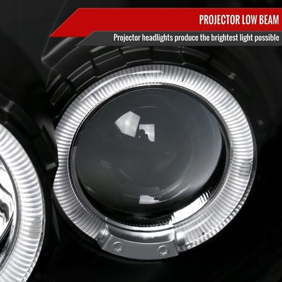 2000-2002 Dodge Plymouth Neon Dual Halo Projector Headlights Matte Black/Clear