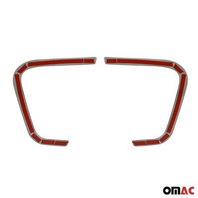 2019-2024 Jeep Renegade Fog Light Lamp Bezel Cover Steel Silver 2 Pcs