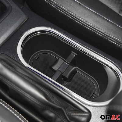 2009-2013 Subaru Forester III Front Cup Holder Frame Molding Trim Stainless Steel Silver