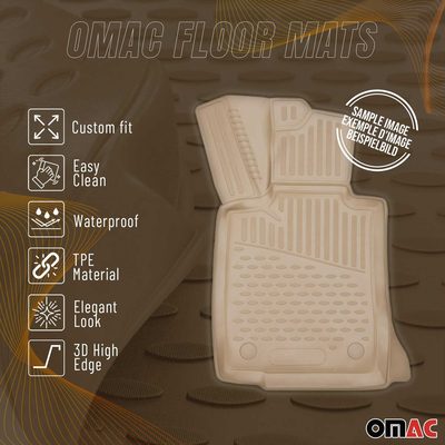 2011-2018 Porsche Cayenne Floor Mats Liners Full Set All Weather Beige