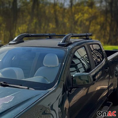 2015-2022 GMC Canyon II Top Roof Rack & Side Rails Black Alu 4Pcs