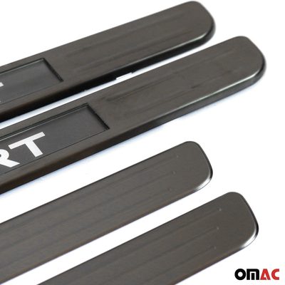 2018-2024 VW Tiguan Door Sill Scuff Plate Illuminated Brushed Stainless Steel Dark