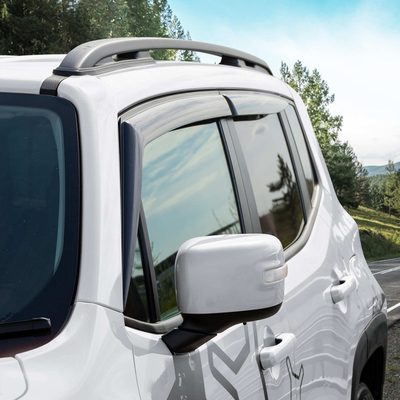 Clim Art Wind Deflectors for Jeep Renegade 2015-2023 Tape-On Dark Smoke 4Pcs