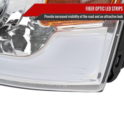 2004-2008 Ford F-150/06-2008 Lincoln Mark LT Projector Headlights LED Bar Amber