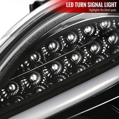 2001-2007 Mercedes W203 C Class Sedan LED Bar Headlights Signal Glossy Black