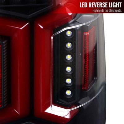 2019-2024 Dodge RAM 2500/3500 Red LED Bar Signal Tail Lights Black/Clear