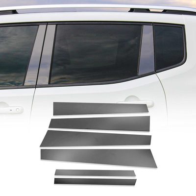 2007-2013 Mercedes S Class W221 Window B Pillar Posts Trim Stainless Steel Dark 6x