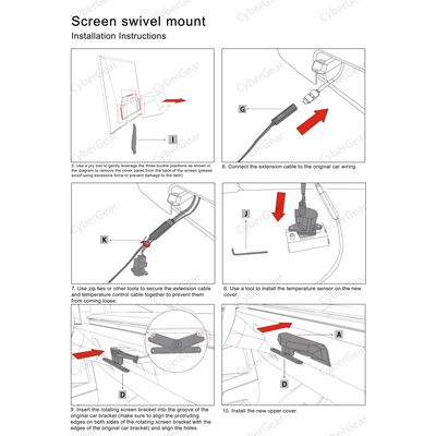 Tesla Cybertruck Dashboard Screen Swivel Tilt Mount Rotating Kit