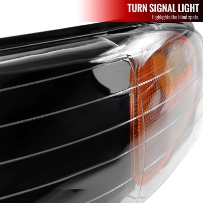 1996-2000 Dodge Caravan Chrysler Voyager/Town&Country Crystal Headlights Black