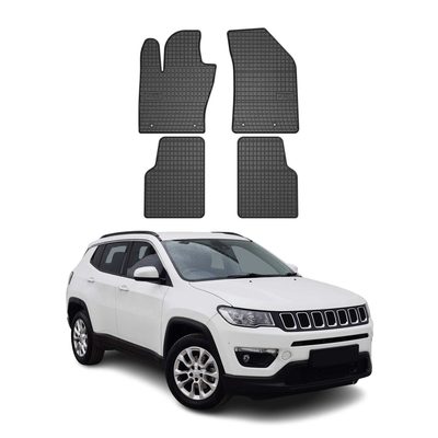 2017-2026 Jeep Compass Floor Mats Liners Full Set All Weather Rubber Black
