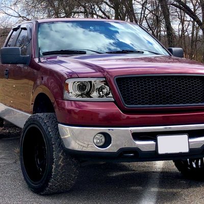 2004-2008 Ford F-150/06-2008 Lincoln Mark LT Projector Headlights LED Bar Amber