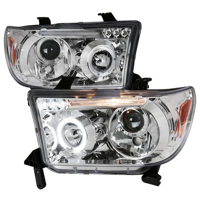 2007-2013 Toyota Tundra/ 08-2017 Sequoia Single Halo Projector Headlights Chrome