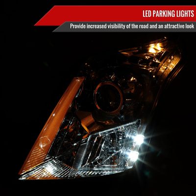 2010-2016 Cadillac SRX Projector Headlights Chrome Housing/Clear Lens