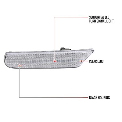 For Porsche 911 986/996 1997-2006 LED Turn Signal Light Clear Lens Sequential