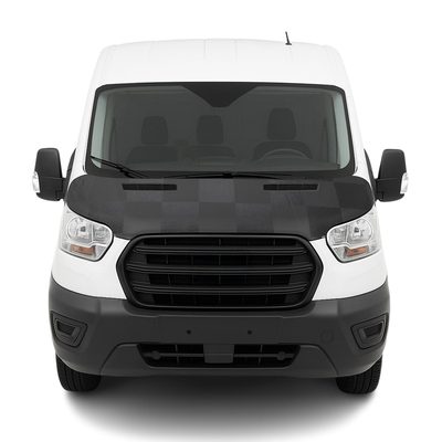 2015-2026 Ford Transit Car Bonnet Mask Hood Bra Black Full Cover Chequered